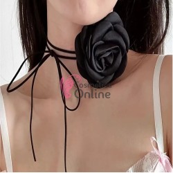 Floare cu snur pentru decor gat PRL02CC Neagra